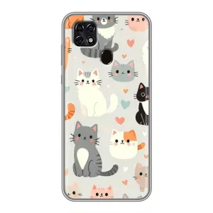 Чехол с рисунком кот на ZTE Blade 20 Smart (Коллаж котов)