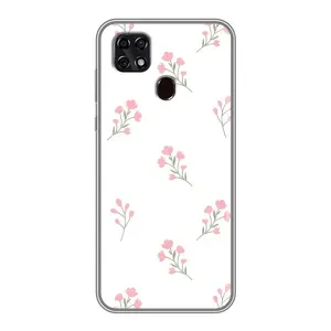 Чехол с розовым рисунком для ZTE Blade 20 Smart (Розовые цветы)
