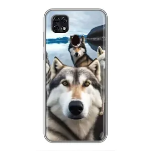 Чехол с Хаски для ZTE Blade 20 Smart - (AlphaPrint) (Селфи ХАски)