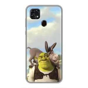 Чехол с мультфильмом Шрек на ZTE Blade 20 Smart (Шрек и Осел)