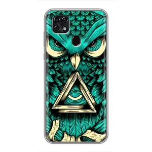Чехол с птицами на ZTE Blade 20 Smart (VPrint) (Сова с глазом)