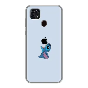 Чехол с принтом Стич на ZTE Blade 20 Smart (Stitch apple)