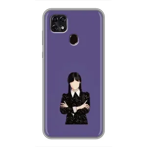 Чехлы Венсдей на ZTE Blade 20 Smart Уэнсдей (AlphaPrint) (Уэнздей в черном)