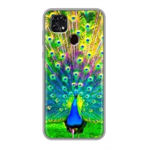 Чехол с птицами на ZTE Blade 20 Smart (VPrint) (Яркий Павлин)