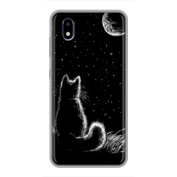 Чехол с принтом «Котик и луна» для ZTE Blade A3 (2020)