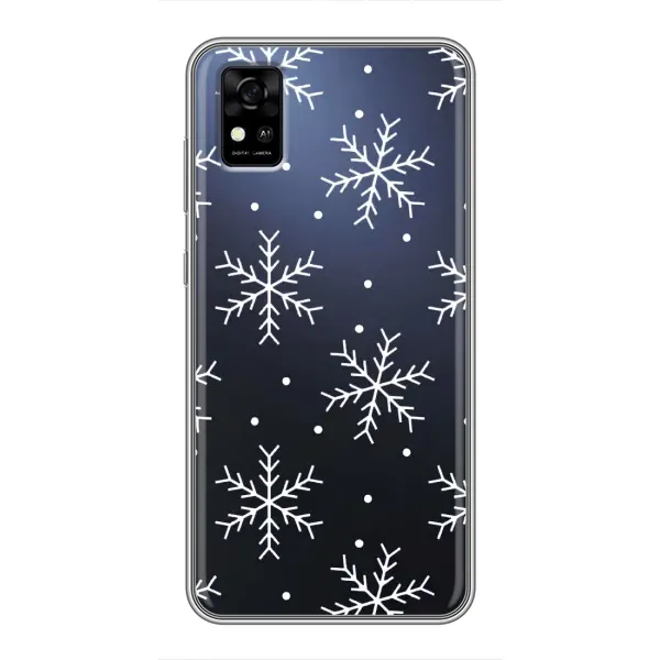 Чехол с принтом «Белые снежинки» для ZTE Blade A31 Чехол с принтом «Белые снежинки» для ZTE Blade A31