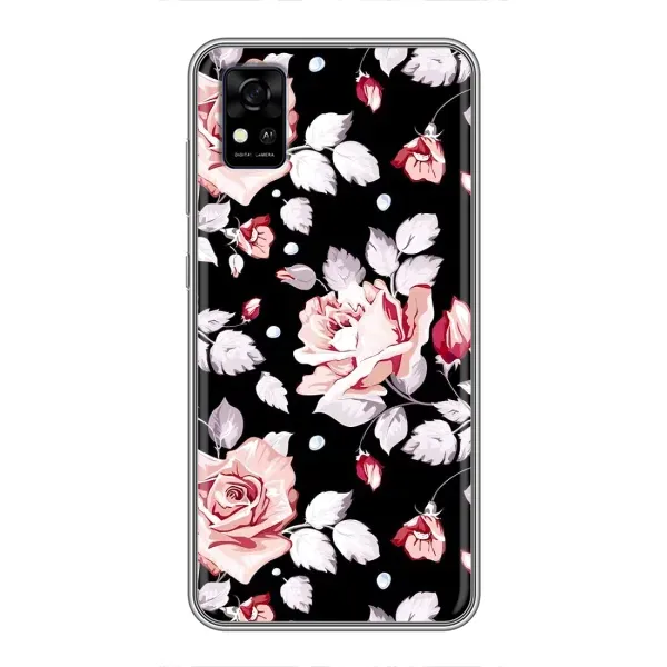 Чехол с принтом «Цветочки на черном» для ZTE Blade A31