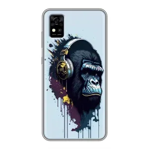 Чохол з Мавпами ZTE Blade A31 - (AlphaPrint) (Горила в навушниках)