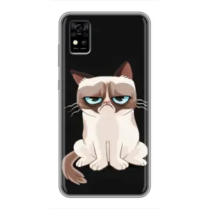 Чохол з принтом для ZTE Blade A31 (AlphaPrint) Модні коти (Сумний кіт)