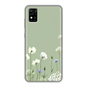Чохол з квітковим принтом на ZTE Фенікс А31 (Квіти на зеленому)