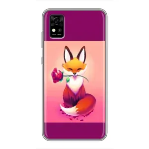Чохли з картинкою Лисичка для ZTE Blade A31 (VPrint) (Лиса з трояндою)