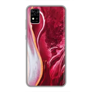 Чохол для ZTE Фенікс А31 - з принтом (Дизайнерські) (AlphaPrint) (Мрамор червоний)