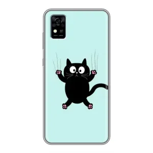 Чохол з принтом для ZTE Blade A31 (AlphaPrint) Модні коти (Падаючий кіт)