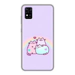 Чохол на ZTE Фенікс А31 з Котиками (VPrint) (Радужний котик)