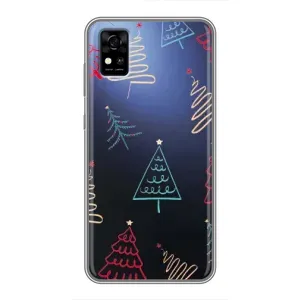 Зимні Чохли для ZTE Фенікс А31 - прозорий фон (Різдвяні ялинки)