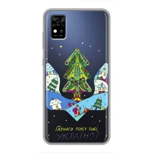 Зимні Чохли для ZTE Фенікс А31 - прозорий фон (Різдвяний герб)