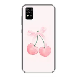 Чехол с розовым рисунком для ZTE Blade A31 (Розовые вишни)