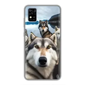 Чехол с Хаски для ZTE Blade A31 - (AlphaPrint) (Селфи ХАски)