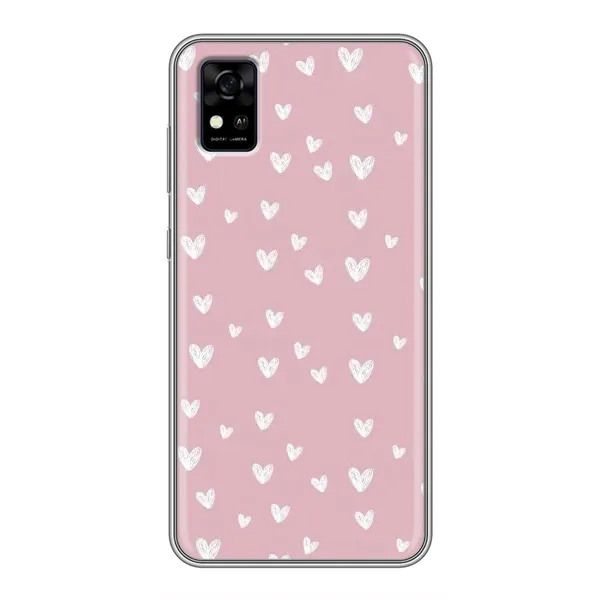 Чехол с принтом «Сердечки на розовом» для ZTE Blade A31