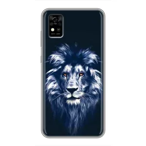 Чохол з картинкою ЛЕВ для ZTE Blade A31 (VPrint) (Синій Лев)