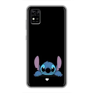 Чохол з принтом Стіч на ZTE Blade A31 (Стіч на чорному)