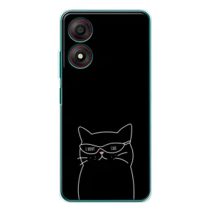 Чехол с рисунком кот на ZTE Blade A34 (Равнодушный кот)
