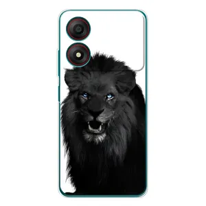 Чехлы с картинками животных ZTE Blade A34 (Черный ЛЕВ)
