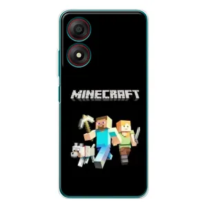 Чохол Майнкрафт на ZTE Blade A34 (AlphaPrint) Minecraft (герої Minecraft)