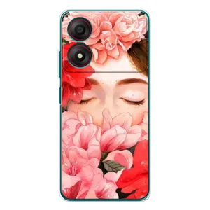 Чехлы (ART) Цветы на ZTE Blade A34 (VPrint) (Глаза в цветах)