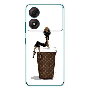 Чехлы Луи Витон для ZTE Blade A34 (AlphaPrint - LOUIS VUITTON) (кофе LOUIS VUITTON)