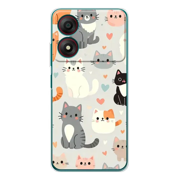 Чехол с принтом «Коллаж котов» для ZTE Blade A34