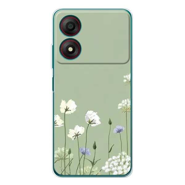 Чехол с принтом «Цветы на зеленом» для ZTE Blade A34