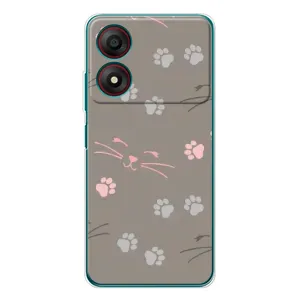 Чехол с рисунком кот на ZTE Blade A34 (Лапы и усы)