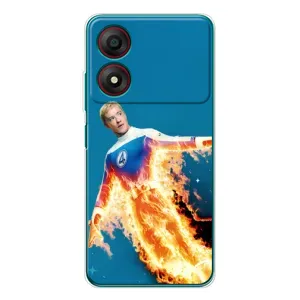 Чехол с принтом Фантастическая четверка для ZTE Blade A34 (Человек-факел в огне)