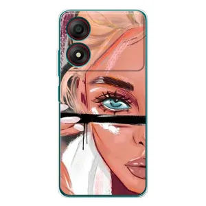 Чехол с печатью для ZTE Blade A34 - (Мода) (AlphaPrint) (Макияж)