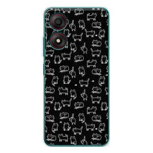 Чехол с принтом для ZTE Blade A34 (AlphaPrint) Модные коты (Меленькие котики)