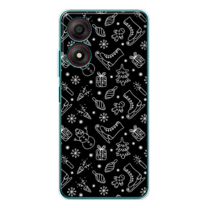 Новогодние, Праздничные Чехлы для ZTE Blade A34 - 2024 год (Новогодний фон)