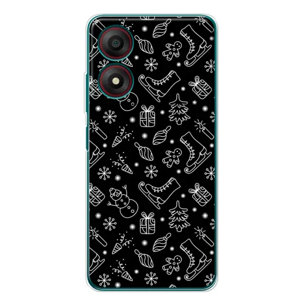 Чехол с принтом «Новогодний фон» для ZTE Blade A34