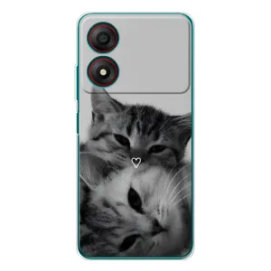 Чехол с рисунком кот на ZTE Blade A34 (Пара котов)