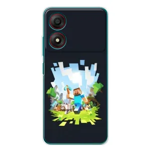 Чохол Майнкрафт на ZTE Blade A34 (AlphaPrint) Minecraft (персонажі Minecraft)