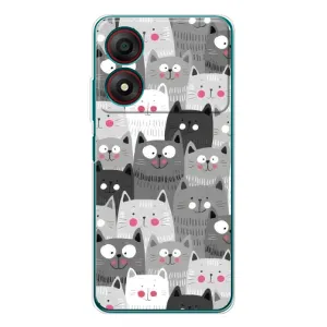 Чехлы с Котиками для ZTE Blade A34 (VPrint) (Рисованные котики)