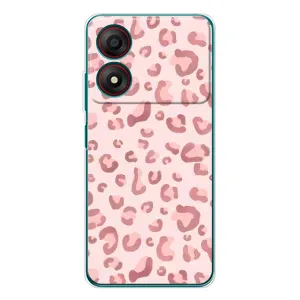 Чехол с розовым рисунком для ZTE Blade A34 (Розовый леопард)