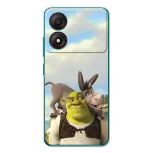 Чехол с мультфильмом Шрек на ZTE Blade A34 (Шрек и Осел)