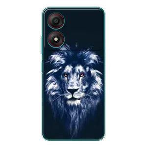 Чохол з картинкою ЛЕВ для ZTE Blade A34 (VPrint) (Синій Лев)