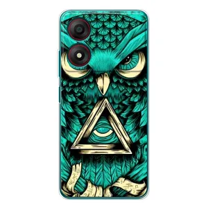 Чехол с птицами на ZTE Blade A34 (VPrint) (Сова с глазом)