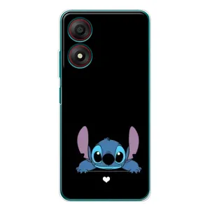 Чехол с принтом Стич на ZTE Blade A34 (Стич на черном)