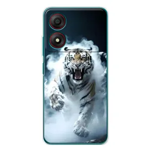 Чехол с принтом «Белый тигр в дыму» для ZTE Blade A34