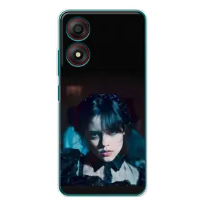 Чехлы Венсдей на ZTE Blade A34 Уэнсдей (AlphaPrint) (взгляд Уэнздей)