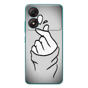 Чехол с принтом для ZTE Blade A34 (AlphaPrint - Знак сердечка) (Значок Love)