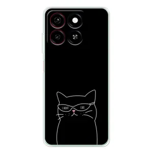 Чехол с рисунком кот на ZTE Blade A35 (Равнодушный кот)